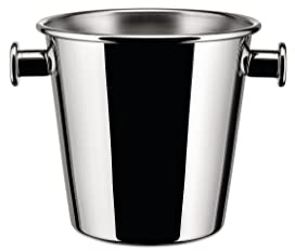 Alessi 5052 Weinkühler mit Griffen für zwei Bordeaux, Burgunder -und Champagneweinflaschen - Edelstahl 18/10 glänzend polierte -senseite, mattierte Innenseite