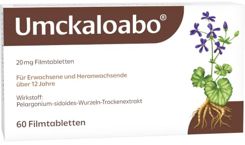 Umckaloabo Filmtabletten bei akuter Bronchitis 60 Stück, alkoholfrei | Lindert die belastenden Symptome wie Reizhusten & beschleunigt die Heilung, rein pflanzlicher Stoff, praktisch für unterwegs