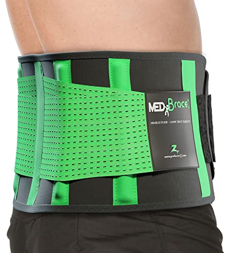 MEDiBrace Rückenstützgürtel für Herren mit Stützstreben & Doppelzuggurten | Rückenbandage mit anpassbarer Kompression für Alltag, Arbeit und Sport, geeignet bei Ischias, Bandscheibenvorfall & Skoliose