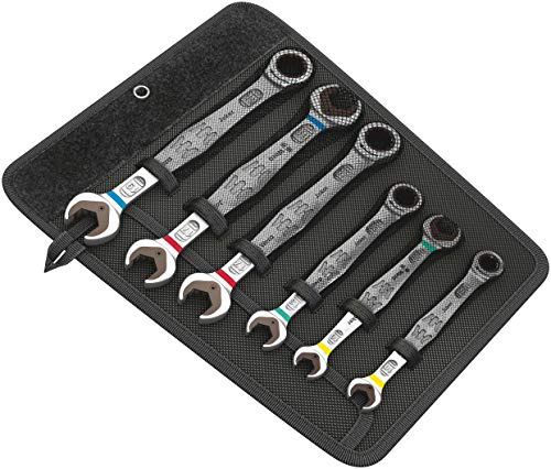 Wera 05020022001 6000/6002 Joker 6 Set 1, Maul-Ringratschen-/ Doppelmaulschlüssel-Satz, metrisch, 6-teilig