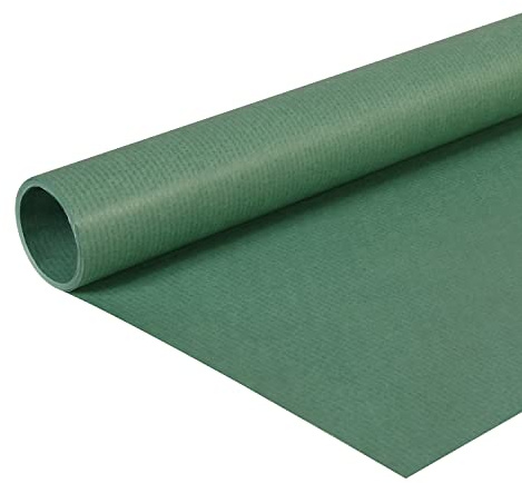 Clairefontaine 195755C Rolle färbiges Kraftpapier, 10 x 0,7m, 65g, PEFC , ideal für Ihre Bastelprojekte, 1 Stück, Dunkelgrün