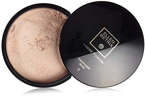 Max Factor Ellen Betrix Loose Powder Transparent Beige 3, Transparentes Fixing Powder für ein mattes Finish, Mit praktischer Puderquaste und cleverem Dosierer, 1 x 59 g