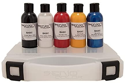 Senjo Color Airbrush & Bodypainting Farben Set 5x75ml Grundfarben im Koffer | Für Bodypainting & Airbrush · 5 Grundfarben im Koffer · Aus der Senjo Color Manufaktur Berlin