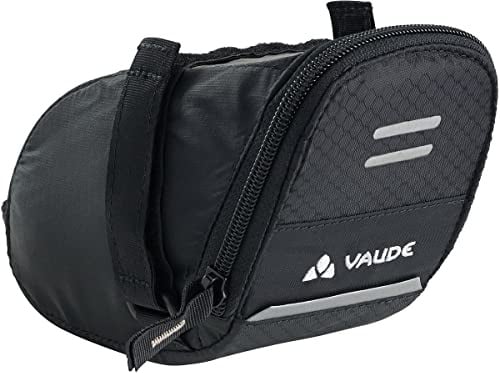 VAUDE Race Light XL – Ultraleichte Satteltasche fürs Fahrrad, Fahrrad Satteltasche mit Klett-Befestigung & Innentaschen, Recycelte Materialien – für Dein Rennrad - Black