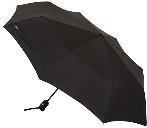Amazon Basics Achteckig Automatikschirm für Reisen, Schwarz, klein