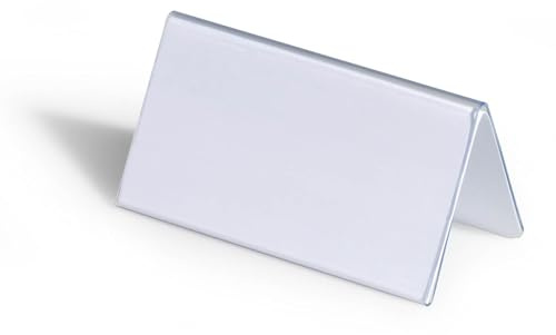 Durable Tischnamensschild 52/104 x 100 mm, transparent mit weißer Papiereinlage, 25 Stück, 805119
