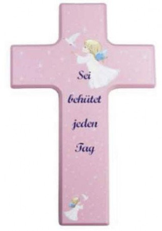 Kinderkreuz, rosa lackiert, 15 x 9 cm N 480/K/R/DE