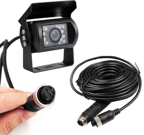 Rückfahrkamera Camecho IR Nachtsicht wasserdichte Rückfahrkamera + 10 Mt 4 Pins Kabel Kit für Auto Bus LKW Caravan Camper 12 V 24 V Einparkhilfe