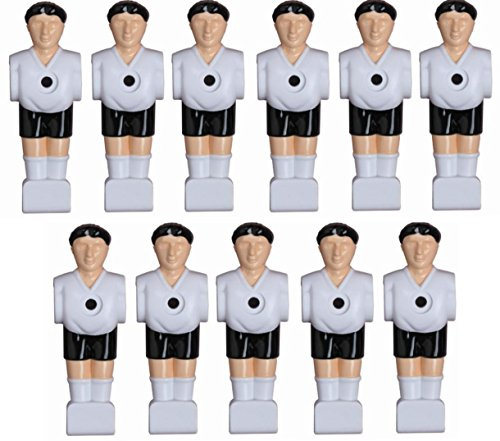 1a-sports 11 Kickerfiguren für 16 mm Stangen inkl. Schrauben + Muttern Komplett Set (Schwarz-Weiß) von Charlsten