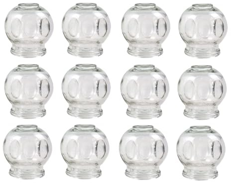 Schröpfgläser Set aus Glas, Cupping für Wellness, Vakuum Massage & kosmetische Anwendungen, Glas Schröpfset für Entspannung, Banki Schröpfen Schröpfmassage Schröpfkopf Glasschröpfen (12 Stück, 4,5 cm)