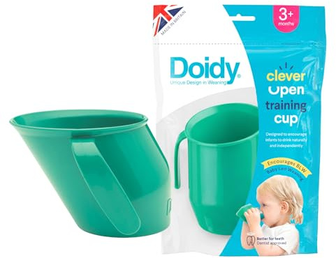 Doidy Cup - Offener Trinklernbecher für Babys & Kleinkinder - einzigartige schräge Form - mit Henkelgriffen - Becher für Milch, Wasser & Saft zum Zufüttern/beim Abstillen - Für Babys ab 3 Monaten