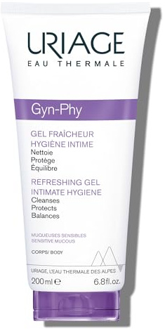Uriage Gyn-Phy seifenfrei - Tägliche Hygiene für den Intimbereich - Reinigt sanft und schützt das natürliche Gleichgewich - Schäumendes Gel - Unter gynäkologischer Kontrolle getestet - 200ml