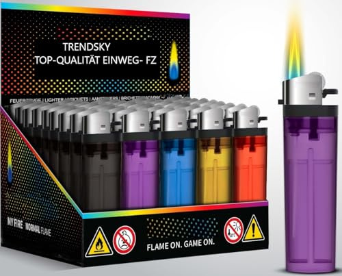 100 Einwegfeuerzeuge mit Reibrad auf Ständer, einstellbare Flamme 2X 50 er | Einweg feuerzeug Lighter