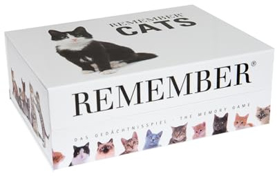 Remember 44 Cats, Spielkarten: 5.6 x 5.6 cm, Pappe/Papier – Kreatives Memo und Kartenspiel mit Hundemotiven, unterhaltsames Gedächtnisspiel für Kinder und Erwachsene