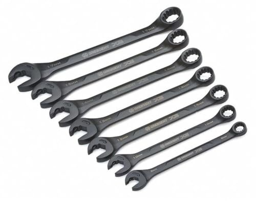 Crescent CX6RWM7 7-Teilige X6 Ringmaulschlüssel mit Knarrenfunktion Set Metrisch, 8-17 mm