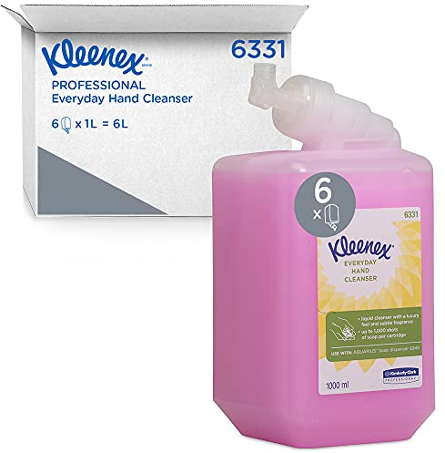 Kleenex Seife 6331, für Seifenspender, Handseife Nachfüllbeutel, rosa, 6x1L | Flüssigseife, für Kimberly-Clark Seifenspender, bis zu 1.000 Portionen pro Liter, Flüssigseife Nachfüllbeutel, parfümiert, 6L