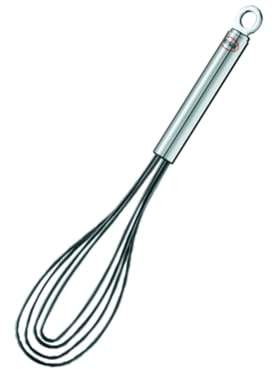 RÖSLE Tellerbesen Silikon, hochwertiger Rührbesen für geringe Mengen in flachen Gefäßen, Edelstahl-Silikon-Verbindung, spülmaschinengeeignet, 27 cm