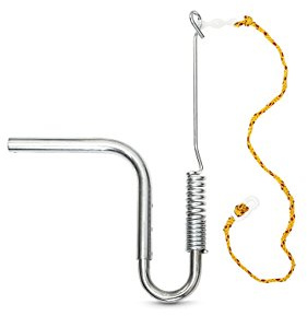 Relaxdays Fahrradleine mit Federpuffer, Abstandhalter, für Hunde, verstellbar, H x B x T: 47 x 21,5 x 5 cm, silber-gelb