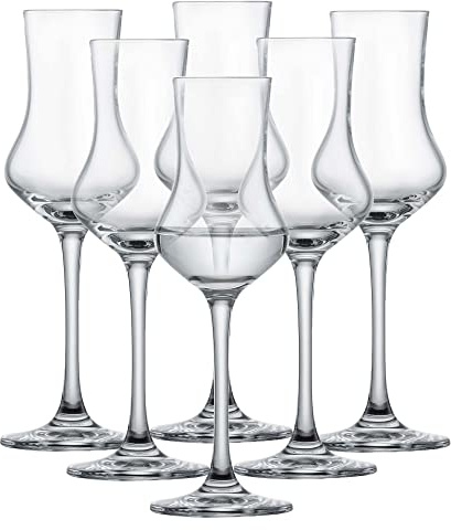 SCHOTT ZWIESEL Grappaglas Classico (6er-Set), klassische Schnapsgläser mit Stiel, spülmaschinenfeste Tritan-Kristallgläser, Made in Germany (Art.-Nr. 106225)