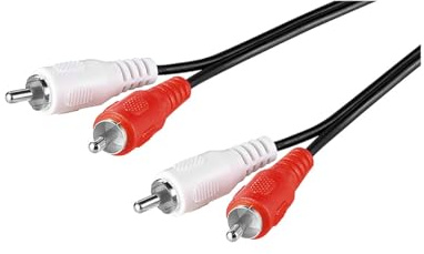 Goobay 50028 Stereo Cinchkabel 1,5m / 2x Cinch-Stecker auf 2x Cinchstecker / RCA Kabel Subwoofer Kabel für Blu Ray Verstärker HiFi Stereo / Cinch Kabel 1,5m / Schwarz