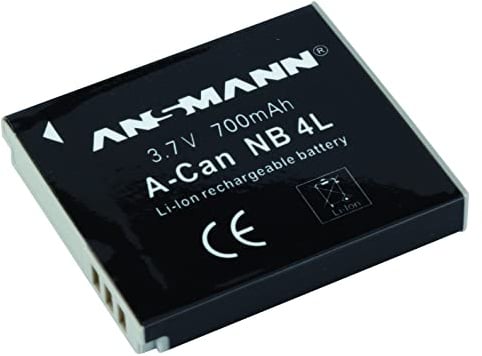 ANSMANN 5022263 A-Can NB 4 L Li-Ion Digicam Ersatzakku 3,7V/700mAh für Canon Foto Digitalkamera