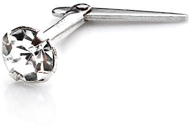 jewellerybox Sterling Silber Nasenstecker mit 3mm Klarem Kristall | mit Andralok Verschluss
