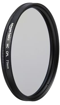 Amazon Basics 77 mm Circular Polarisations-Schutzfilter für tiefere Farben, Reduzierung von Blendung und Reflexionen, Mehrfach beschichtet, schützt vor Staub, Schmutz und Kratzern