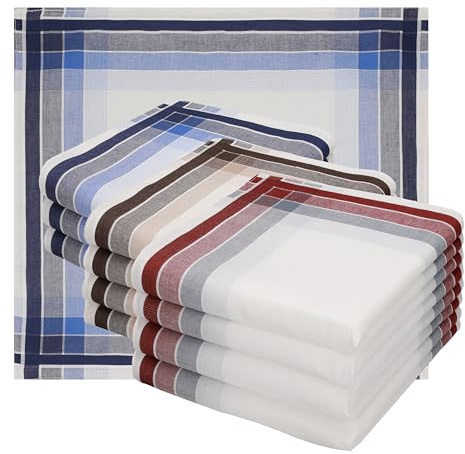 Betz Stofftaschentücher Herren 12 Stück – 100% Baumwolle – Größe 40x40 cm – Klassisches Taschentuch Set – Waschbar & langlebig - Serie Leo 4 Dessin 1