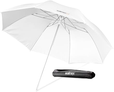 Walimex pro Mini Durchlichtschirm 91 cm Durchmesser, Fotoschirm faltbar auf 40 cm inkl. Transporttasche, Lichtformer für weiche Lichtcharakteristik, Studioschirm für Fotostudio