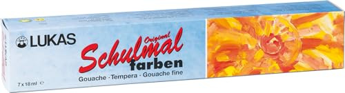 Lukas 108007 Original Schulmalfarben, 7 Farben (18ml)