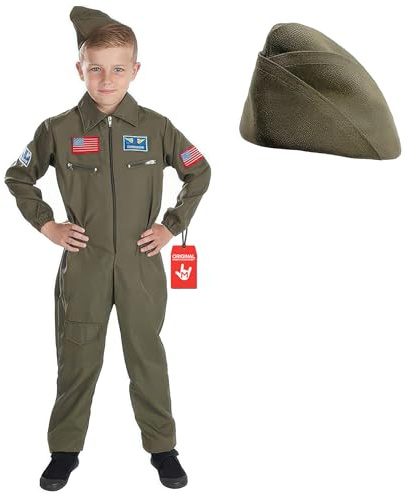 Fun Shack Kampfpilot Kostüm für Kinder, Kampfjet Pilot, Perfekt für Fasching und Karneval, Soldaten Look, L