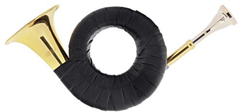 Classic Cantabile Brass Taschenjagdhorn, Bb-Stimmung, Korpus: Messing | Taschenhorn/Posthorn/Jagdhorn/Signalhorn/Fürst Pless Horn, Klarlack-lackiert, Windungen mit Kunstleder umwickelt