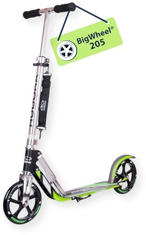 HUDORA BigWheel 205 Scooter I Stabiler Aluminium-Roller I Höhenjustierbarer & zusammenklappbarer Cityroller mit Ständer I Sportlicher Kinder- & Erwachsenenroller für bis zu 100kg