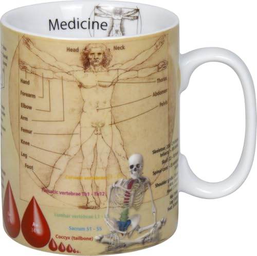 Konitz Wissensbecher Medicine (Englisch) | 460 ml Becher aus Porzellan – spülmaschinengeeignet & mikrowellengeeignet; für Kaffee, Tee & Kakao
