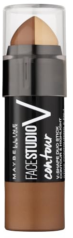 Maybelline New York Zweiseitiger Konturstift mit Highlighter und Bronzer zum Betonen der Gesichtszüge, Face Studio Contour Duo-Stick, Medium, 1 Stück