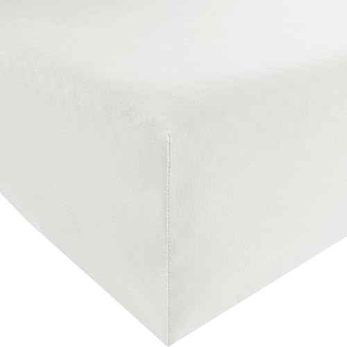 Erwin Müller Spannbettlaken Freising Elasthan-Jersey-Stretch - dehnbar, antipilling, bügelfrei, Rundumgummi - weiß Größe 90x190 cm - 100x220 cm