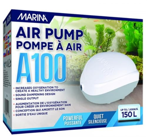 Marina 11114 Durchlüfterpumpe 100, für Aquarien bis 150L, Schwarz