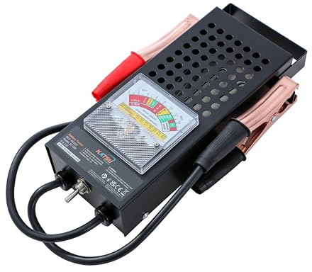 KATSU Tools Autobatterietester 6V und 12V 100A, Belastungstester und Ladesystem Prüfer, Batterietester für PKW, Chrom 452107
