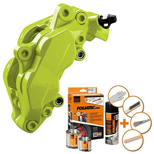 Foliatec Bremssattellack Motorlack Toxic Green Grün für 4 Bremssattel + Reiniger