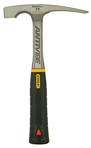 STANLEY Maurerhammer Antivibe (570 g Kopfgewicht, mit Vibrationsdämpfung, Stahlstiel, thermoplastischer Gummigriff) 1-54-022