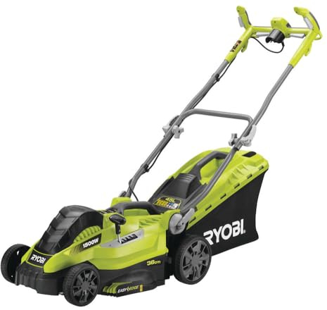 RYOBI Elektro-Rasenmäher RLM15E36H – 1500 W Netzbetrieb, 36 cm Schnittbreite, zentrale Höhenverstellung, mit Fangkorb & Mulchfunktion