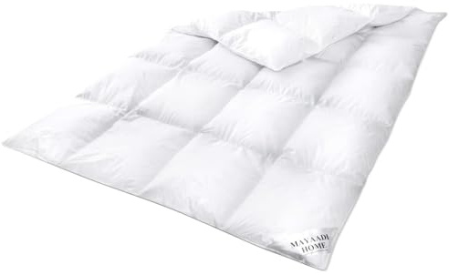 Mayaadi Premium Winter Daunendecke extra warm 135x200 cm - 1400g Bettdecke, 70% Daunen 30% Federn - 100% natürliche Baumwolle - Made in Europe - Steppdecke geeignet für Allergiker - MA23