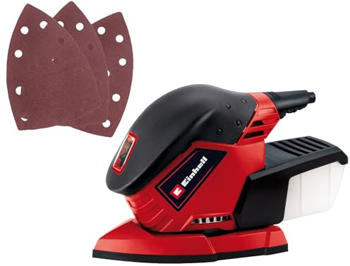 Einhell Multischleifer TE-OS 1320 (130 W, Schwingkreis-Ø 2 mm, Schleiffläche 150 x 150 x 100 mm, Staubfangbox, inkl. 3x Schleifpapier)