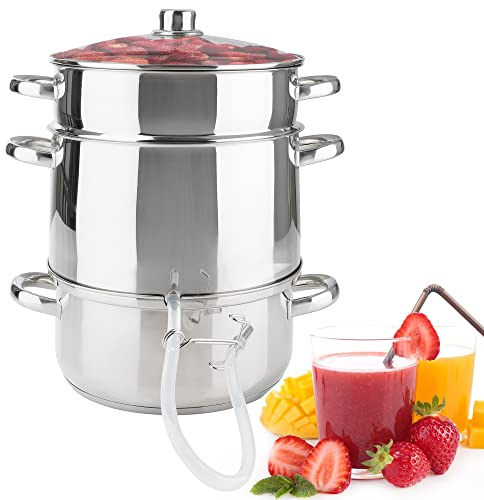 Arebos Dampfentsafter | 15 L | Edelstahl | Ø 26cm | spülmaschinengeeignet | für alle Herdarten geeignet auch Induktion | Induktionsdampfentsafter