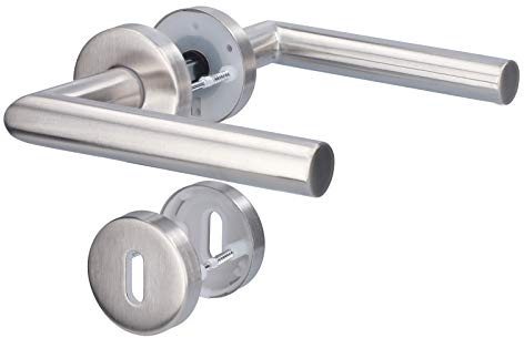 Alpertec 88020500 Moskau-II Türgriff aus Edelstahl mit Rosette Ø 52 mm
