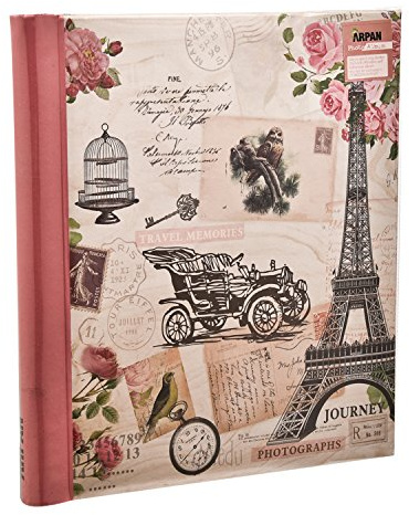 ARPAN Fotoalbum, selbstklebend, Vintage-Eule, Rosa, 19 x 27,5 cm