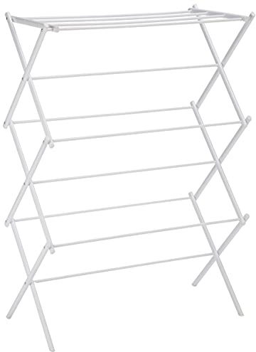 Amazon Basics Klappbarer Wäscheständer, 14.5 D x 29.5 W x 41.8 H, Weiß
