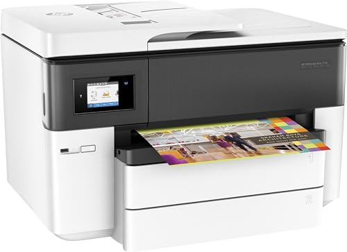 HP OfficeJet Pro 7740 A3-Multifunktionsdrucker (DIN A3, Drucker, Scanner, Kopierer, Fax, WLAN, Duplex, HP ePrint, Apple Airprint, USB, 4800 x 1200 dpi), 500 Blatt Papierfach, Schwarz / Weiß