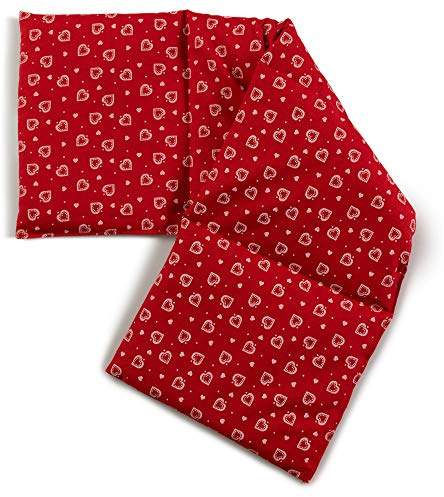 4-Kammer Rapssamenkissen 20x60cm groß - Herzen-rot - Wärmekissen & Kältekissen - Körnerkissen