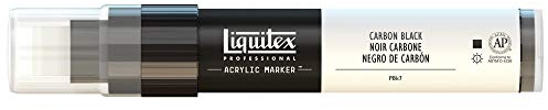Liquitex 4610337 Professional Paint Marker, Acrylmarker mit hochpigmentierte Acrylfarbe auf Wasserbasis für den Innenbereich & Außenbereich, breite Spitze - Karbonschwarz